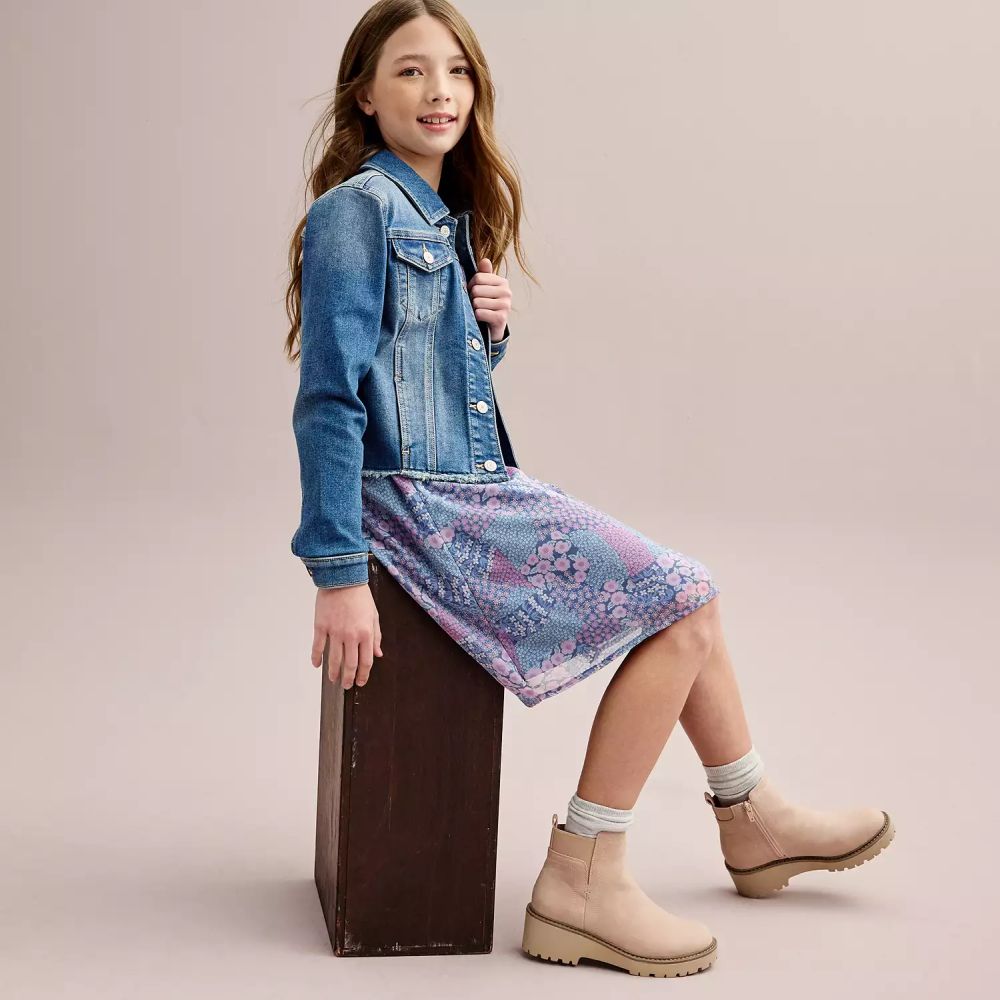kids denim jacket, girls denim jacket, girls jean jacket, jean jackets, popular jean jacket, how to layer a denim jacket, how to wash denim, are denim jackets in style