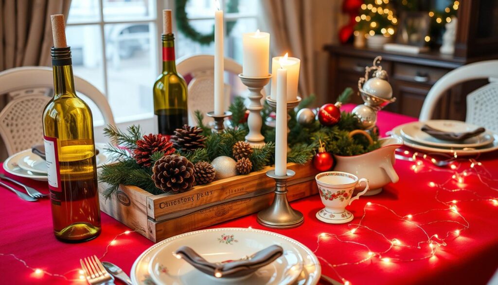 repurposed christmas table decor repurposed christmas table decor