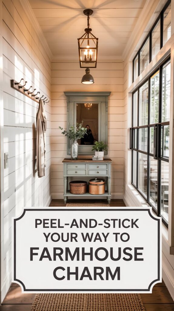Peel and stick for affordable charm—Farmhouse Decor That Works in Any Home (Even Rentals!) with this DIY solution!