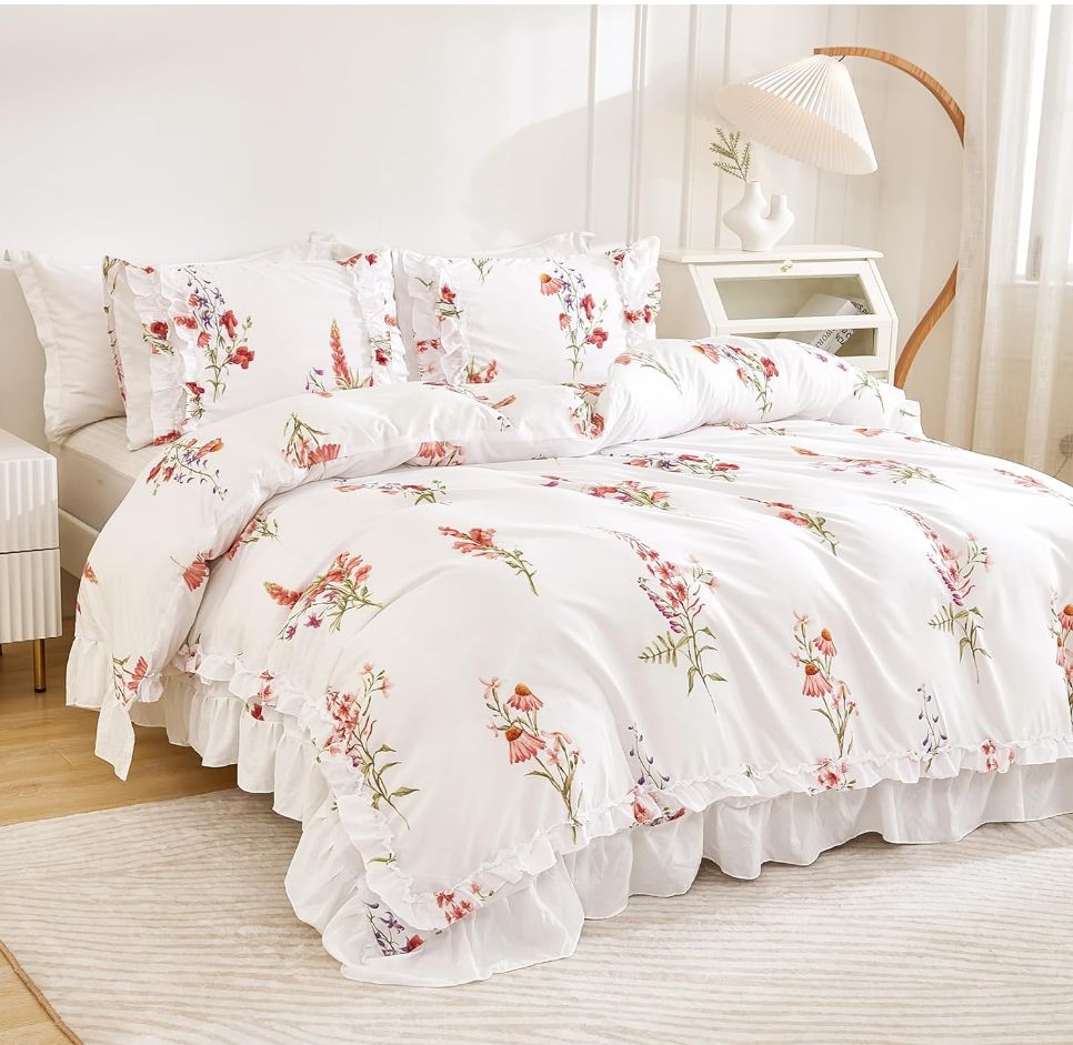 Coquette Pink Floral Comforter Set