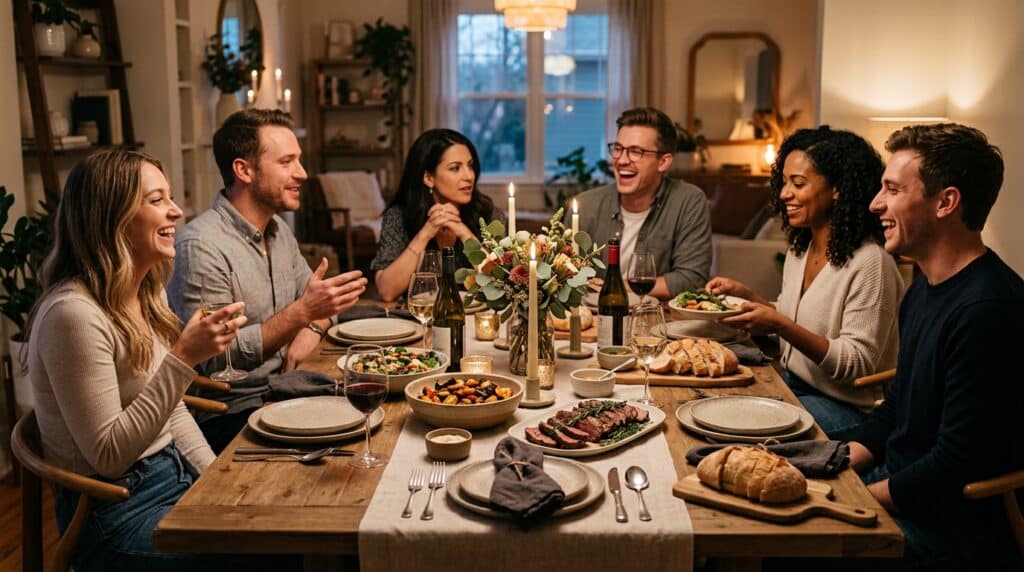 Table manners are part of Southern hospitality etiquette at a shared meal