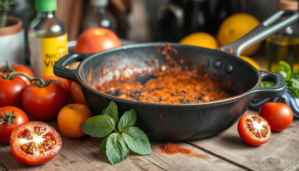 acidic foods impact on cast-iron skillet