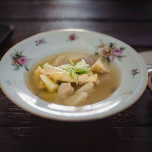 Comforting chicken and dumplings served warm